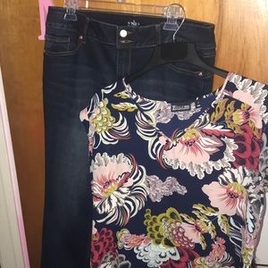New York and Company top and jeans bundle